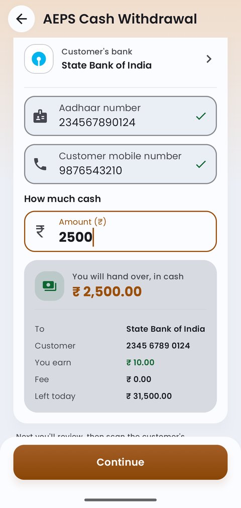 AEPS cash withdrawal